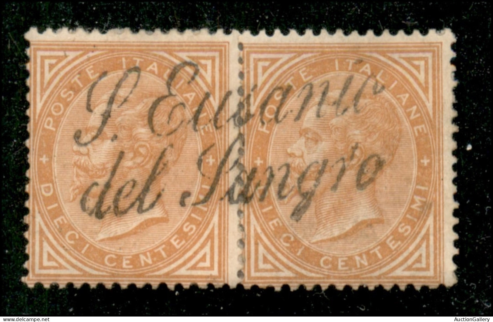 Regno - Vittorio Emanuele II - S. Eusanio Del Sangro - Coppia Del 10 Cent Torino (17) - Fiecchi - Sonstige & Ohne Zuordnung