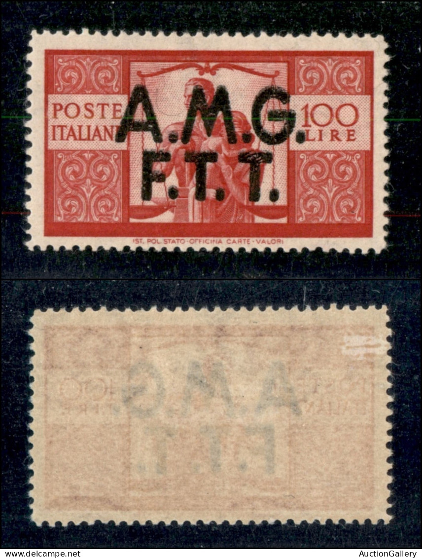 Trieste  - Trieste AMG FTT - 1947 - 100 Lire (17 - Varietà) - Doppia Soprastampa (molto Leggera) - Gomma Originale - Non - Sonstige & Ohne Zuordnung