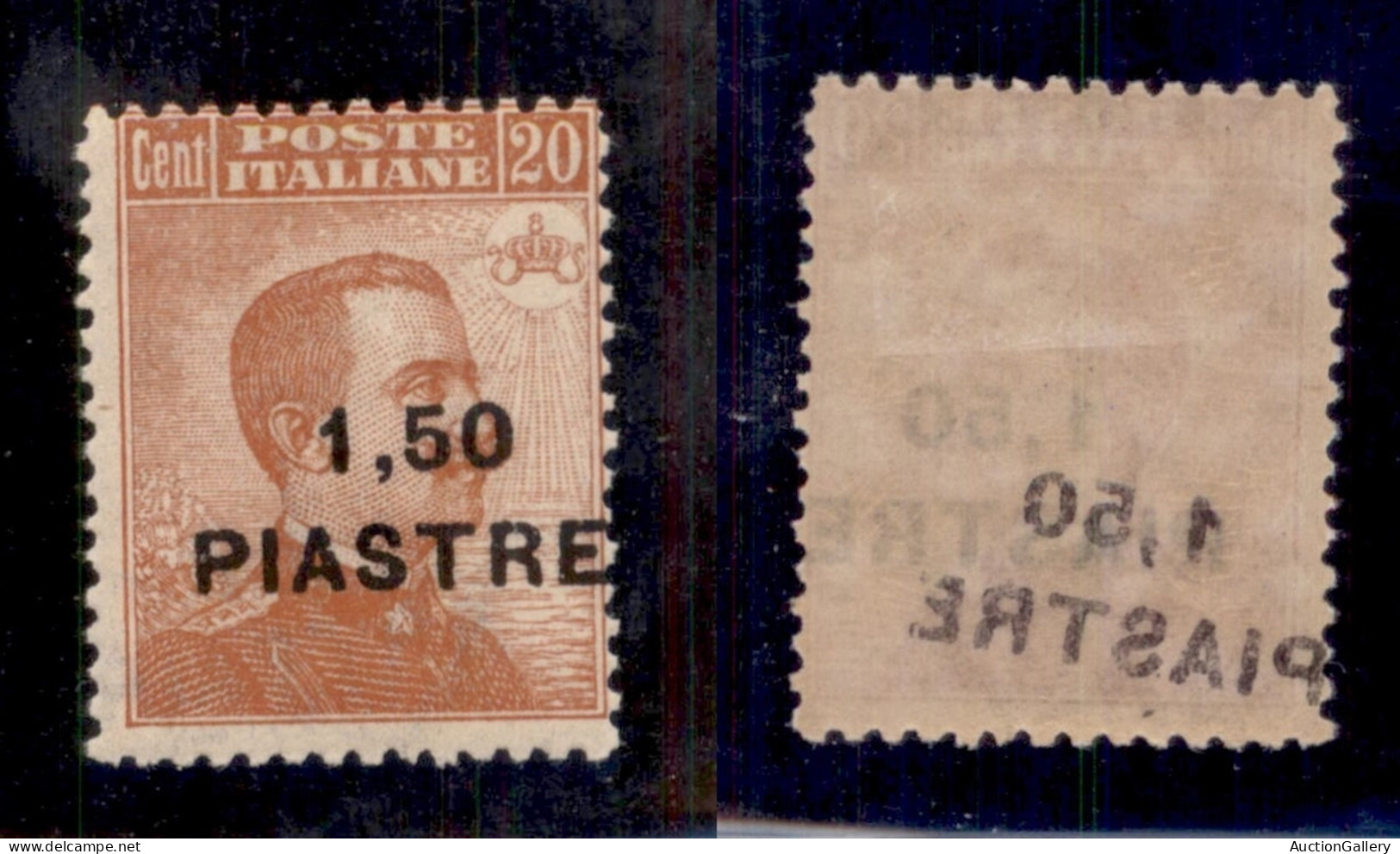 Uffici Postali All'Estero - Levante - Costantinopoli - 1922 - 1,50 Piastre Su 20 Cent (49dab Varietà) Con Soprastampa A  - Sonstige & Ohne Zuordnung