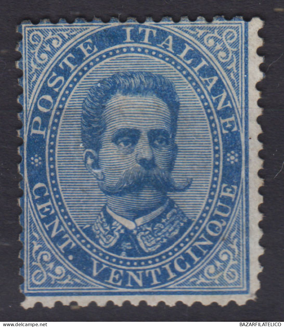 REGNO D'ITALIA 1879 UMBERTO I 25 CENTESIMI N.40 G.O MLH* - Nuevos