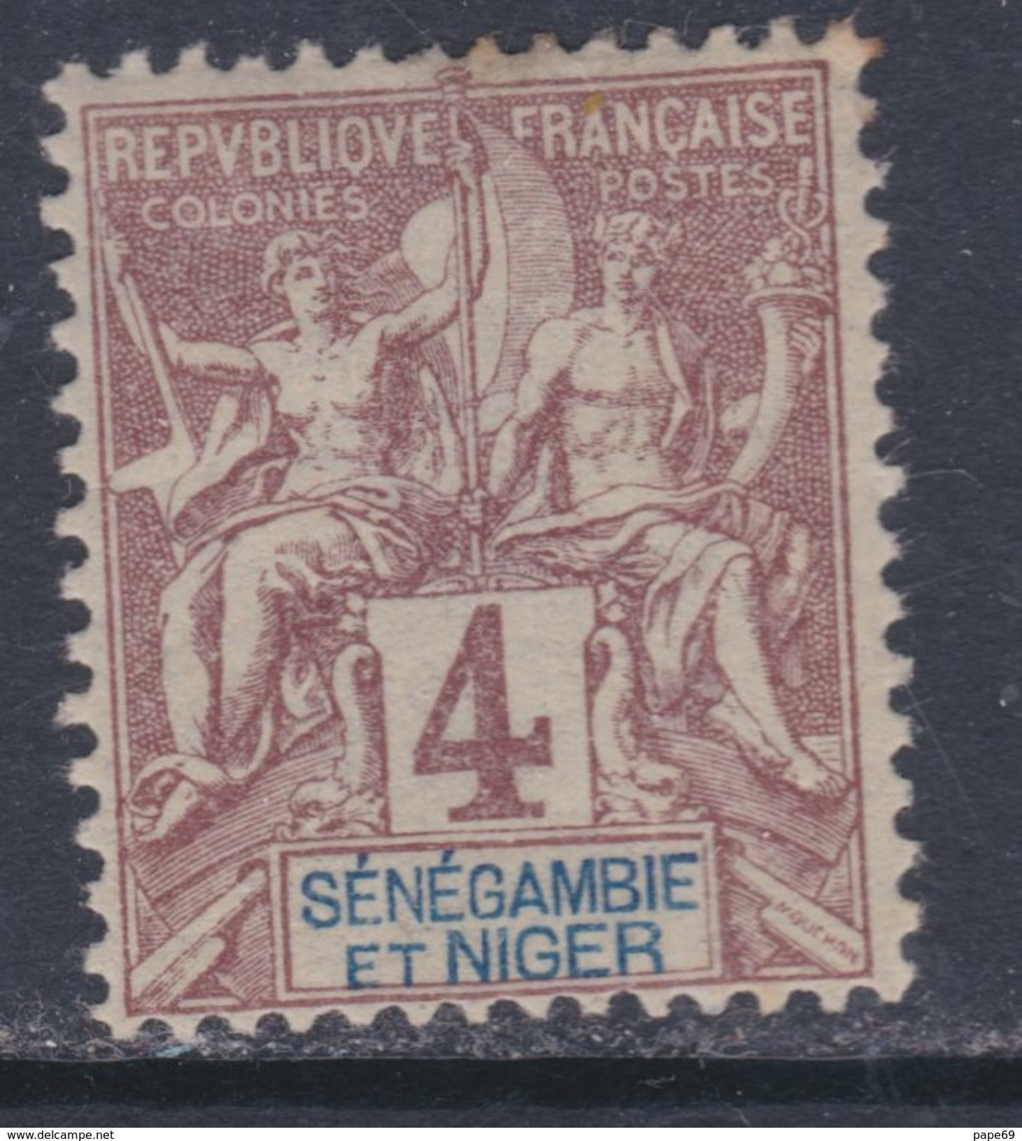 Sénégambie Et Niger N° 3 X Type Groupe : 4 C. Lilas-brun Sur Gris, Trace De Charnière Sinon TB - Unused Stamps