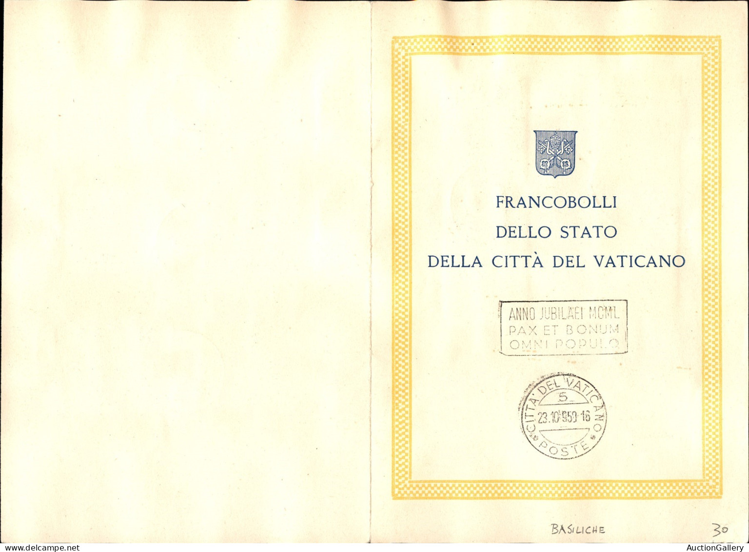 VATICANO - 1949 - Basiliche (122/131+11/12 espressi) - emissione completa - usati su folder ufficiale