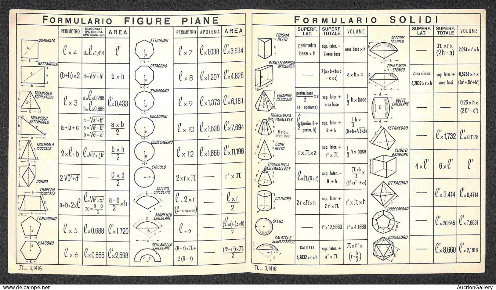 Documenti E Varie - Fila/Formulario Di Geometria - Pieghevole Pubblicitario - Autres & Non Classés