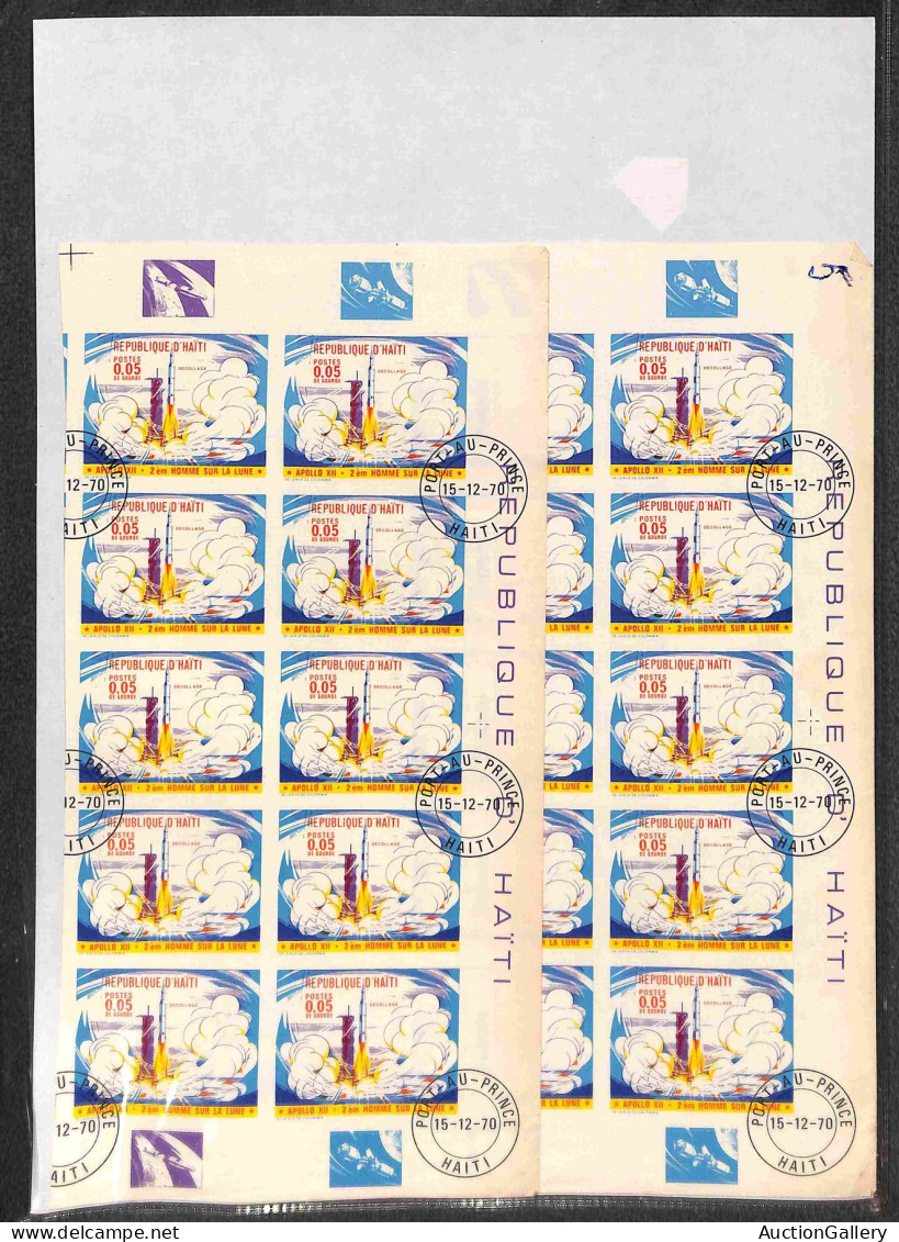 Lotti & Collezioni - HAITI - 1970 - Apollo 12 (1116/1123) - 8 Valori Usati (15/12/70) - 15 Cent Dentellato In Foglio Int - Other & Unclassified