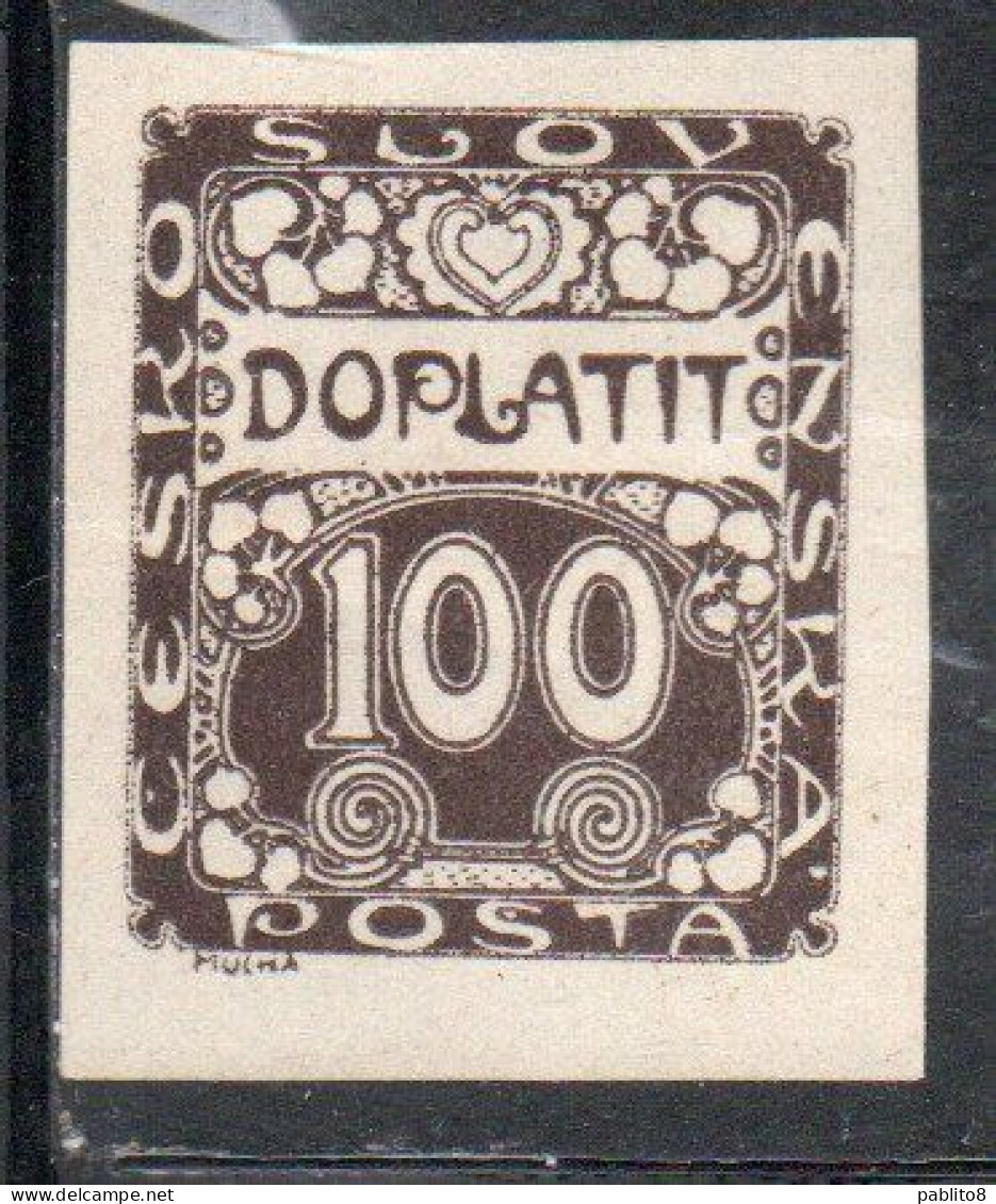 CZECH CECA CZECHOSLOVAKIA CESKA CECOSLOVACCHIA 1918 1920 POSTAGE DUE DOPLATIT 100h MNH - Postage Due