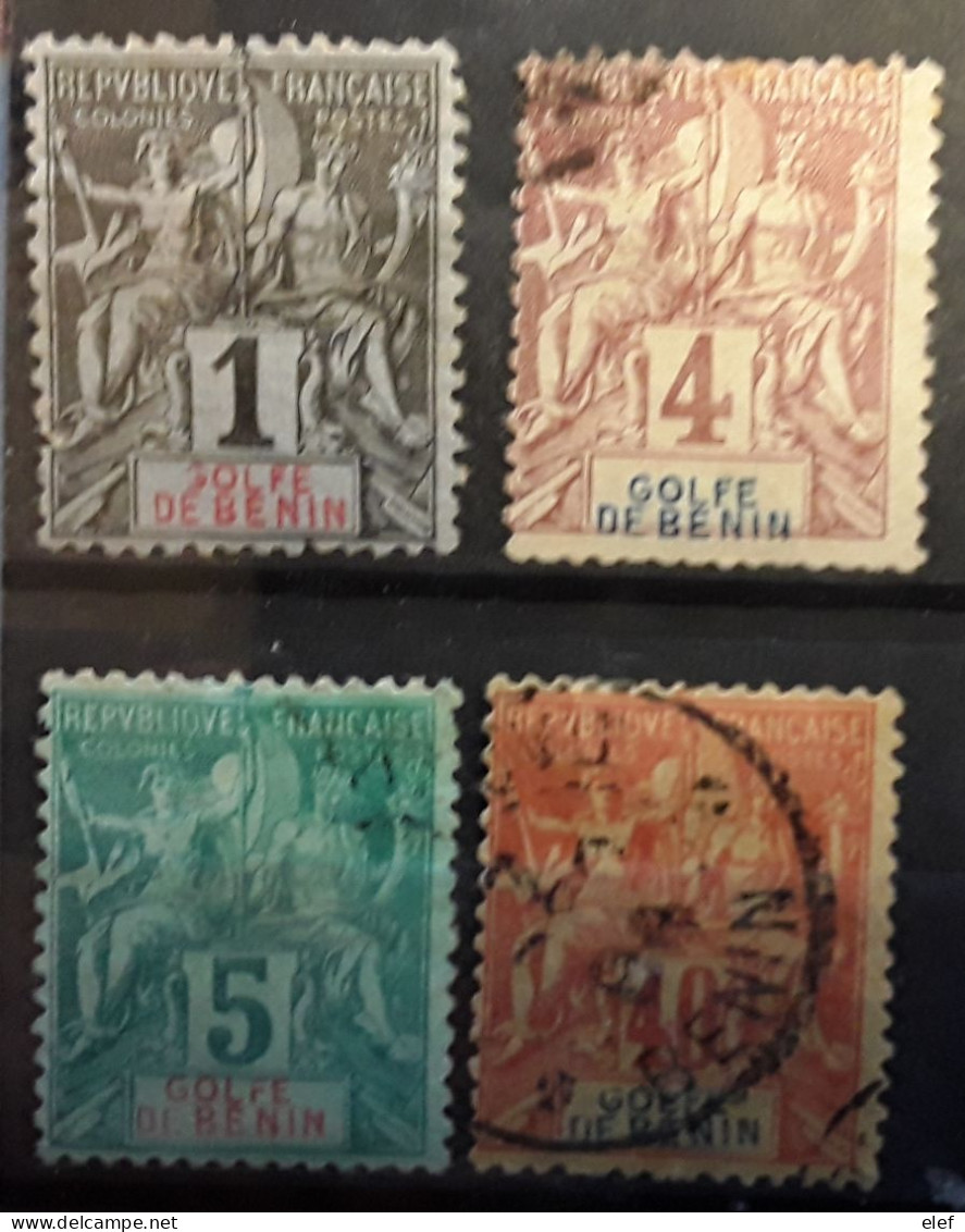 GOLFE DU BENIN 1893 Type Groupe, 4 Timbres Neufs * / O ,Yvert No 20,22,23,29, BTB - Other & Unclassified