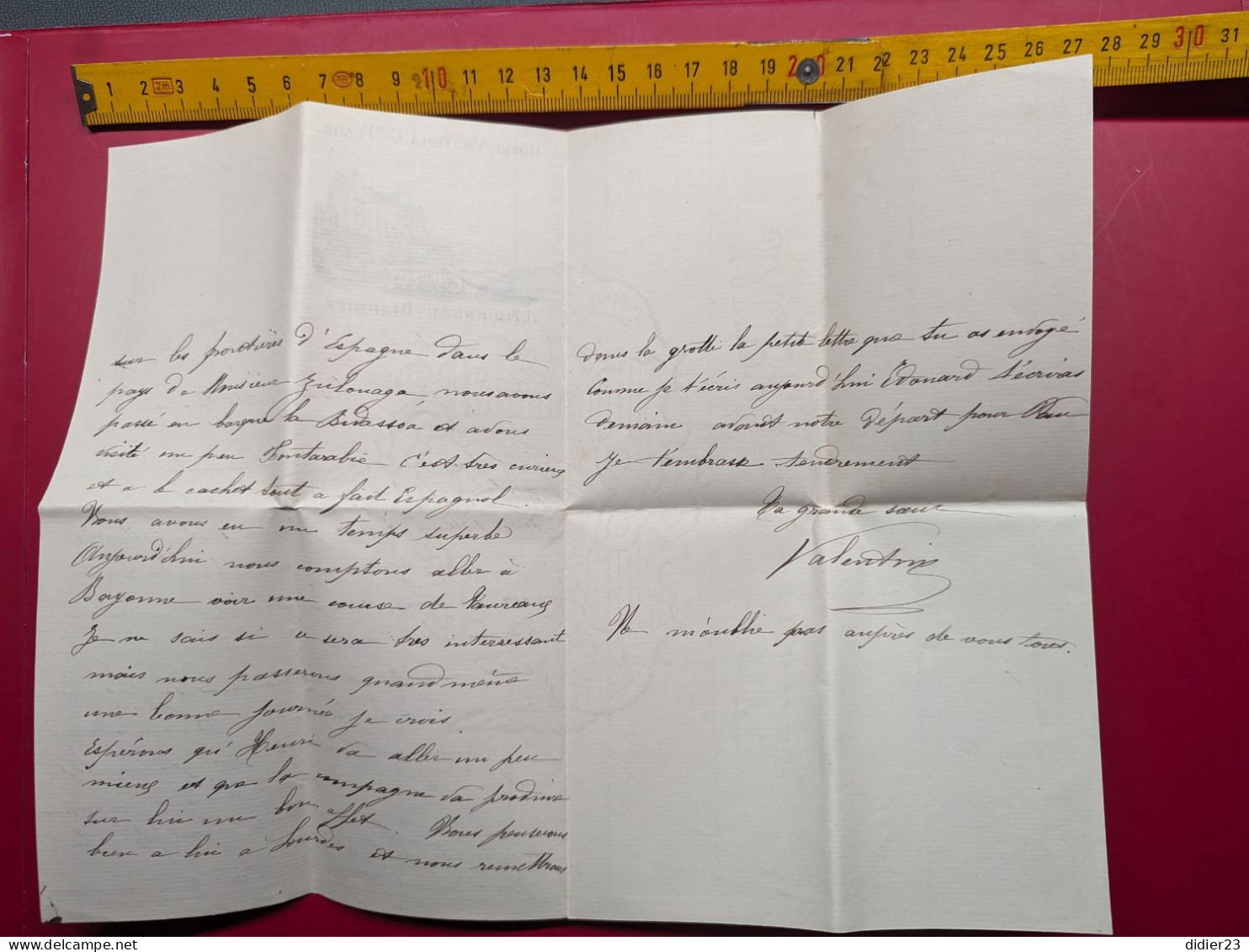 1879 LETTRES DE CORRESPONDANCE D'  Edouard CELERIER ARTISTE PEINTRE ( voir dernière photos du faire part de décès )