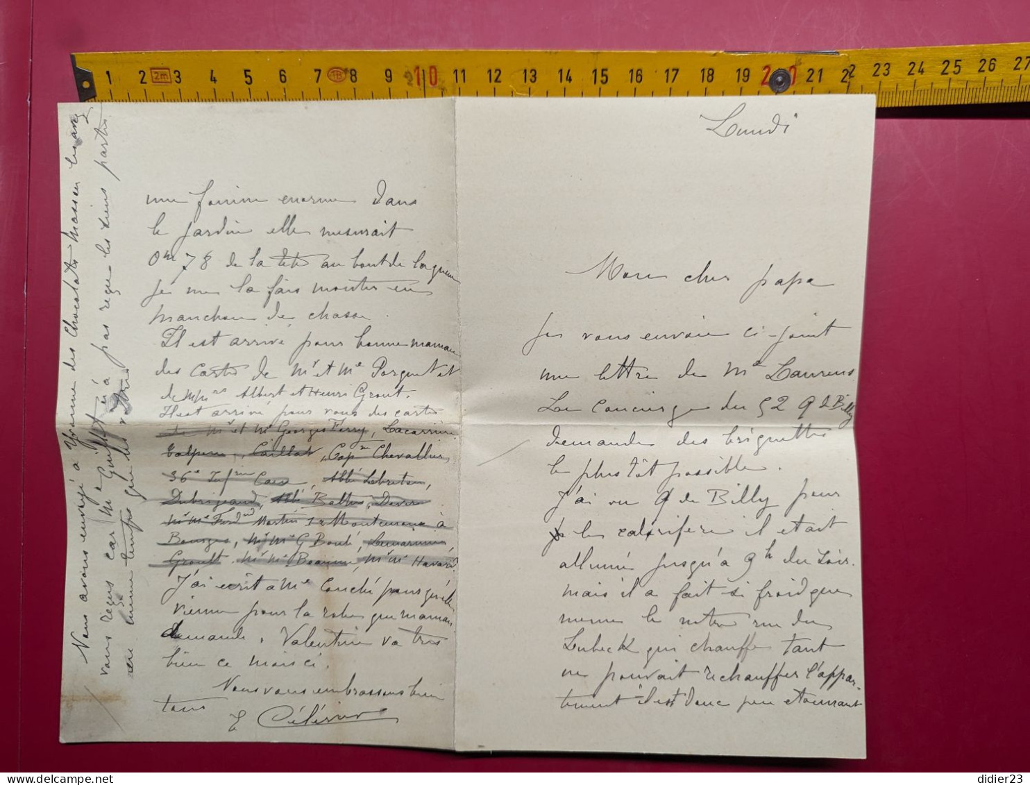 1879 LETTRES DE CORRESPONDANCE D'  Edouard CELERIER ARTISTE PEINTRE ( voir dernière photos du faire part de décès )