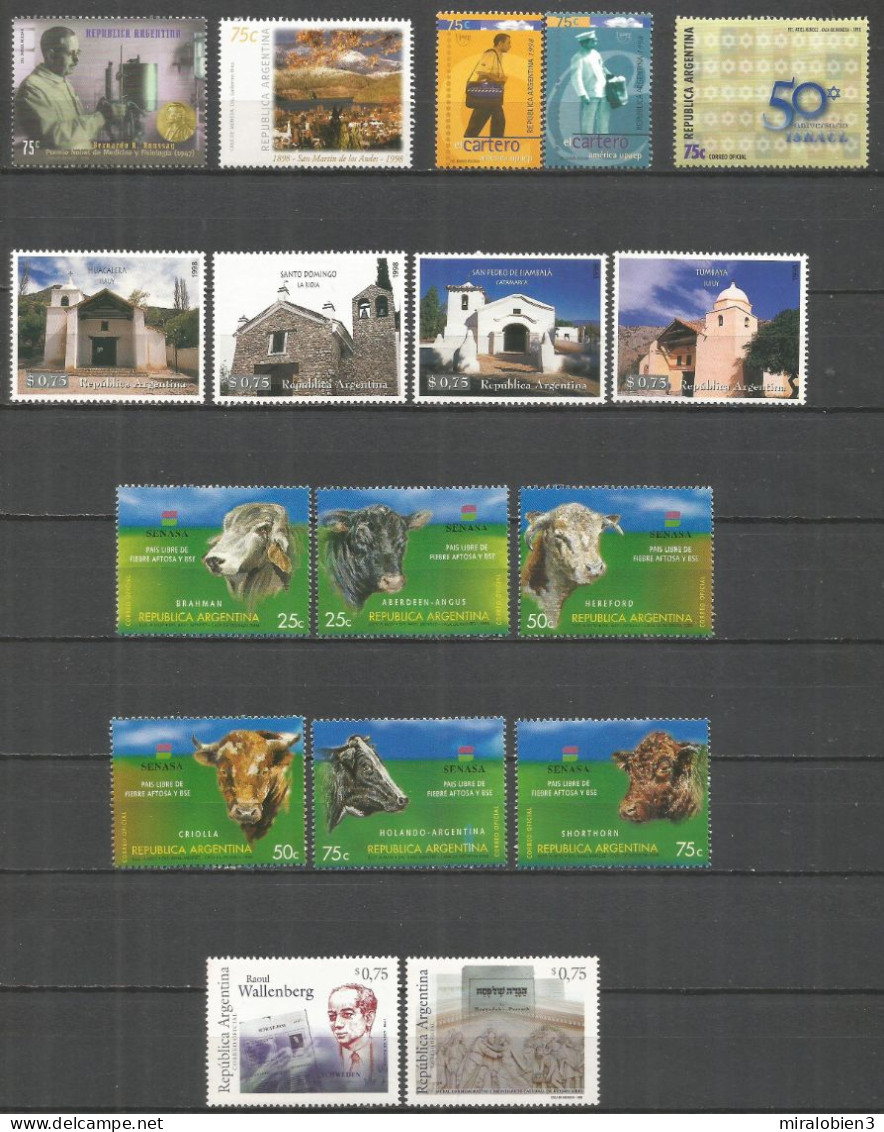 ARGENTINA CONJUNTO DE SERIES ** COMPLETAS NUEVAS SIN FIJASELLOS DEL AÑO 1998 - Unused Stamps