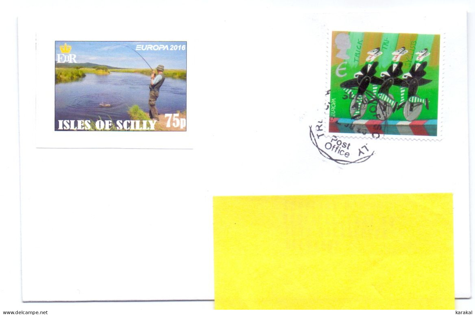 UK Isles Of Scilly îles Sorlingues Bicycle Tresco To Belgium Stamp E And Private Stamp 2023 - Unclassified