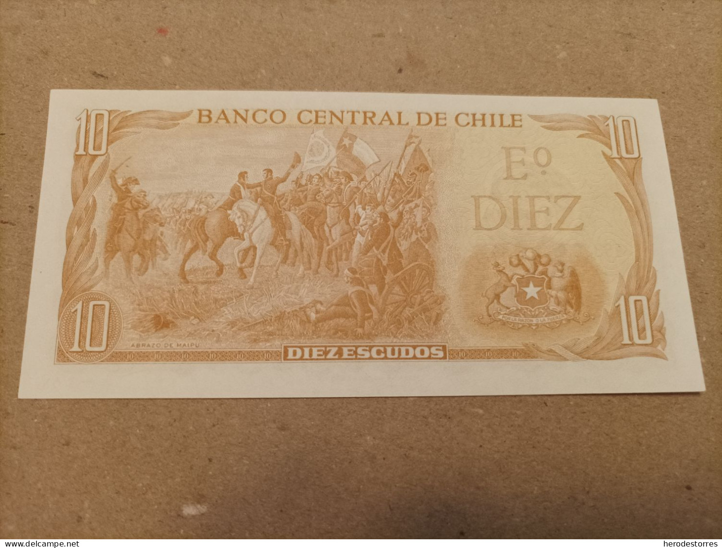 Billete De Chile De 10 Escudos, Serie A, UNC - Chili