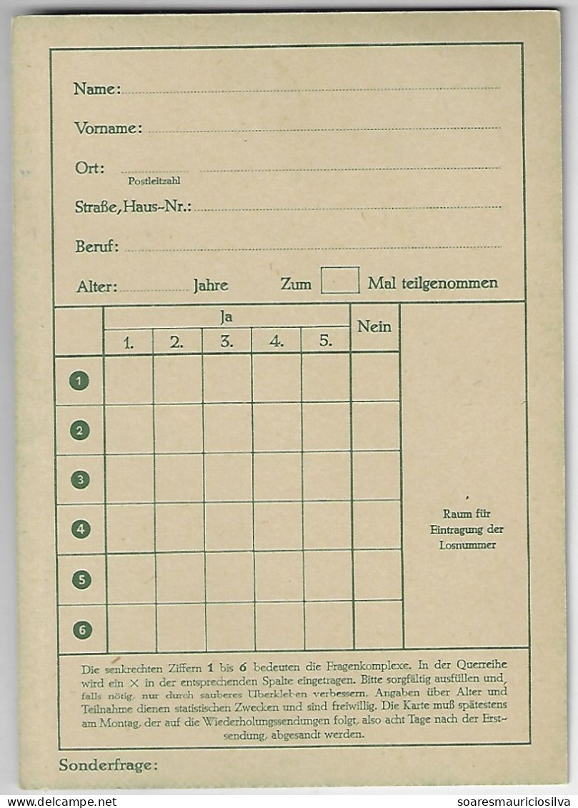 Germany Berlin 1965 Postal Stationery Card Radio Lottery Funklotterie stamp Building In Lorsch 20 Pfennig Unused - Postales - Nuevos