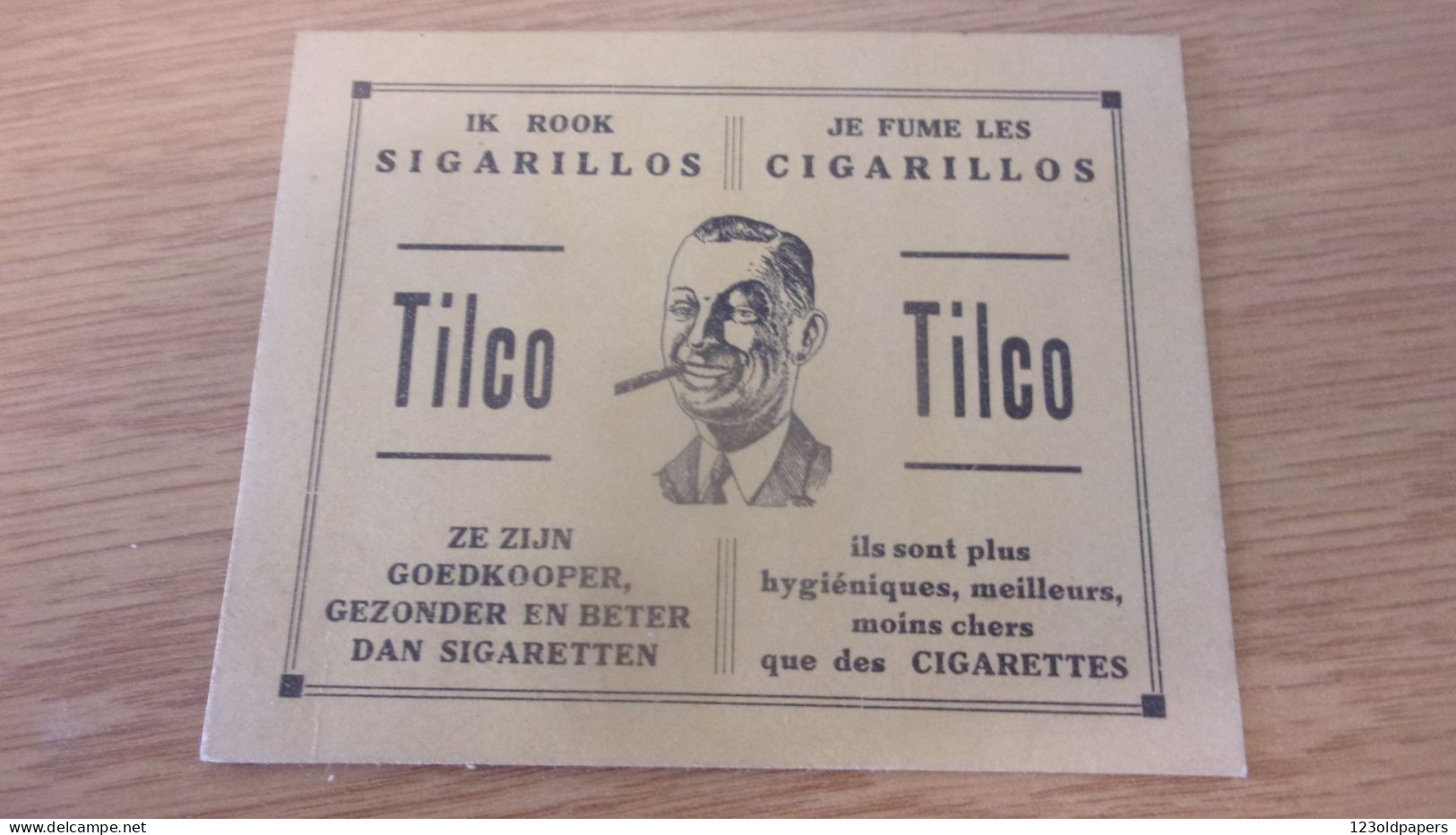 CDV TILCO CIGARILLOS PLUS HYGIENIQUES IK ROOK SIGARILLOS SIGARETTEN - Articoli Pubblicitari