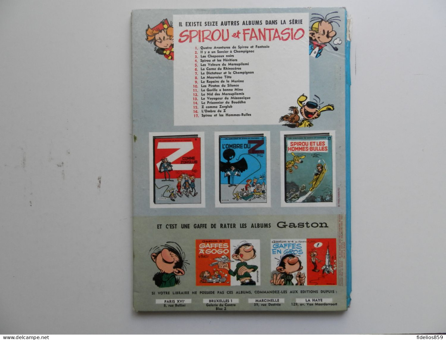 SPIROU PAR FRANQUIN : TOME 3 LES CHAPEAUX NOIRS EN EDITION DE 1966. VOIR DETAIL ET PHOTOS - Spirou Et Fantasio