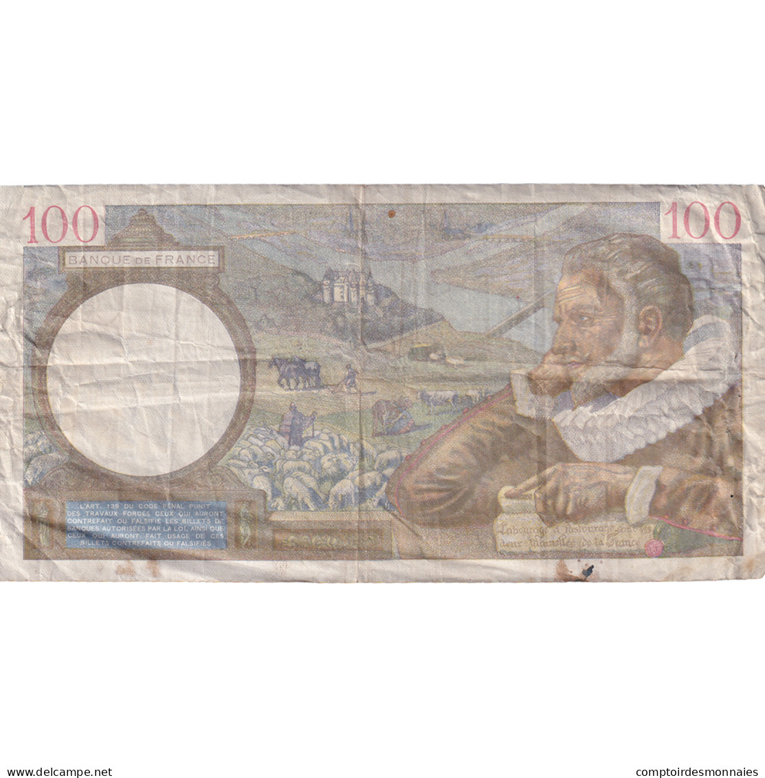 France, 100 Francs, Sully, 1941, E.23258, TB+, Fayette:26.55 - 100 F 1939-1942 ''Sully''