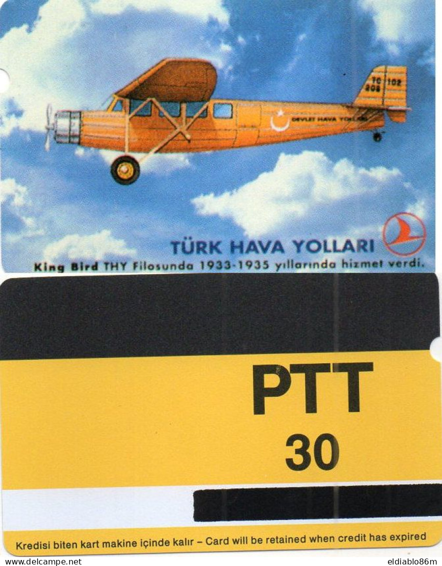 TURKEY - ALCATEL - DEMO CARD - TURKISH AIRLINES KING BIRD - YELLOW REVERSE - P13 MATT HALF MAGNETIC STRIPE - Türkei