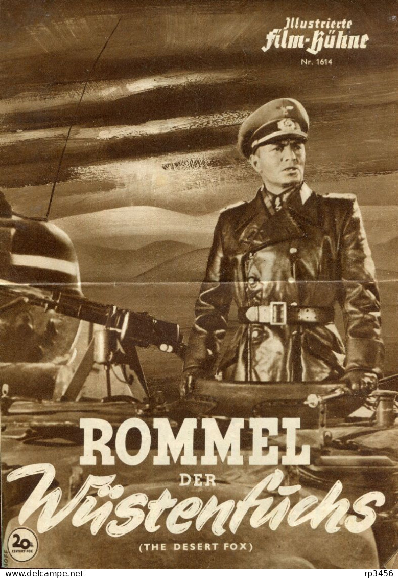 "ROMMEL DER WUESTENFUCHS" Ca. 1950, Illustrierte Filmbuehne, 4 Seiten, Verlag Film-Buehne (C339) - Affiches & Posters