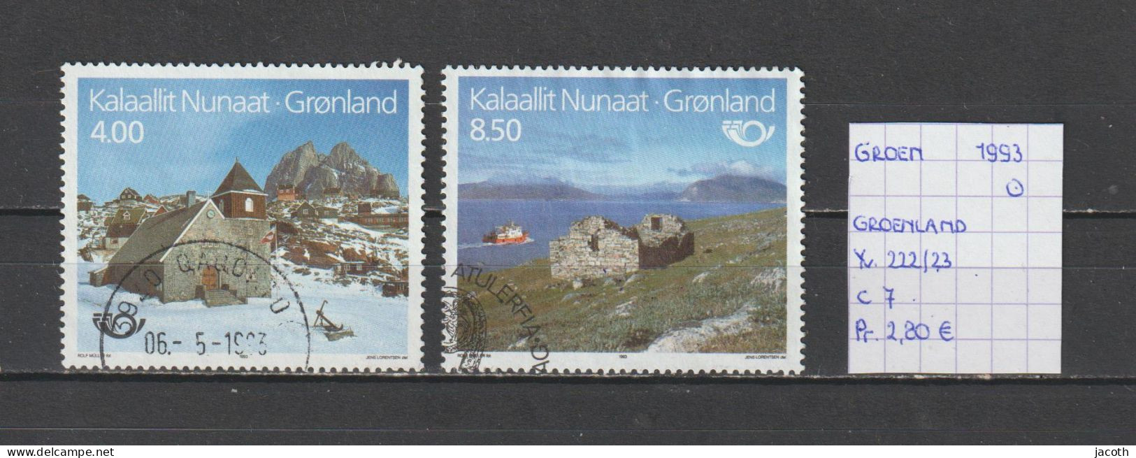 (TJ) Groenland 1993 - YT 222/23 (gest./obl./used) - Usados