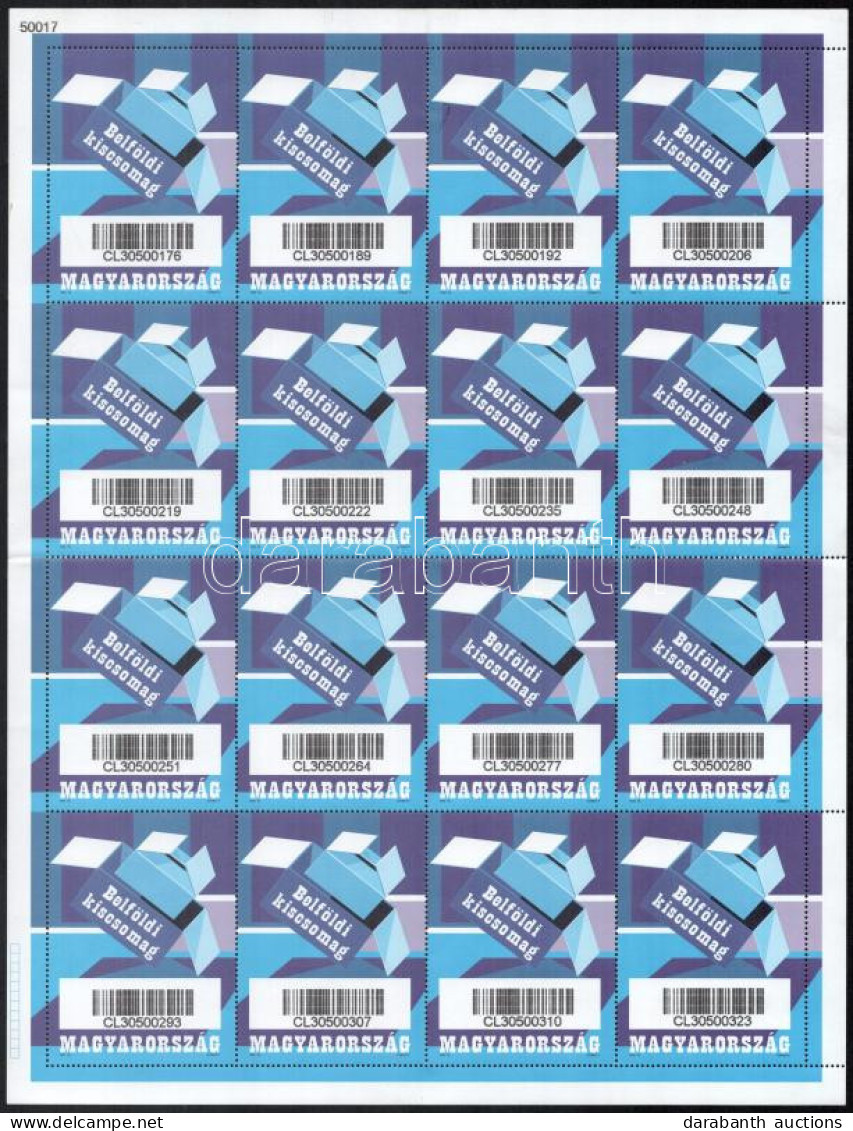 ** 1998 Belföldi Kiscsomag Bélyeg Középen Hajtott Teljes ív (250.000) / Parcel Stamp Mi 1 Folded Complete Sheet (néhány  - Andere & Zonder Classificatie