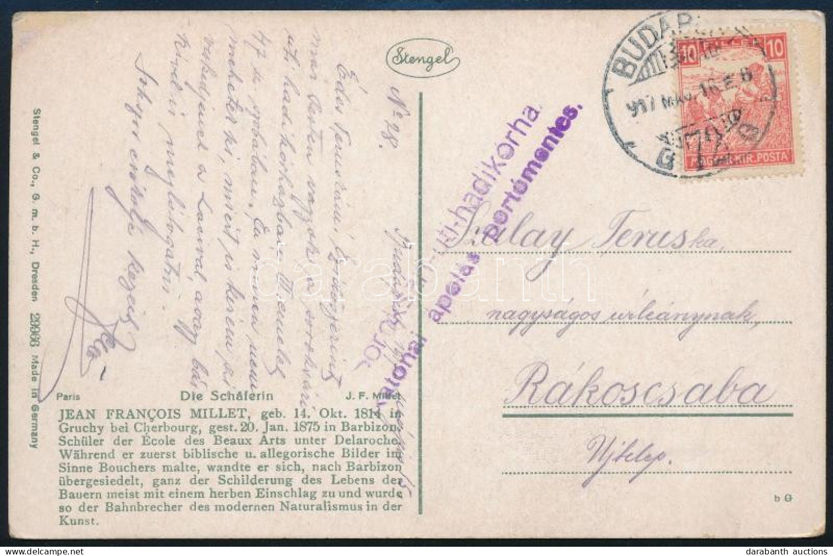1917 Tábori Posta Képeslap / Field Postcard "Soroksári Uti Hadikórház" - Other & Unclassified