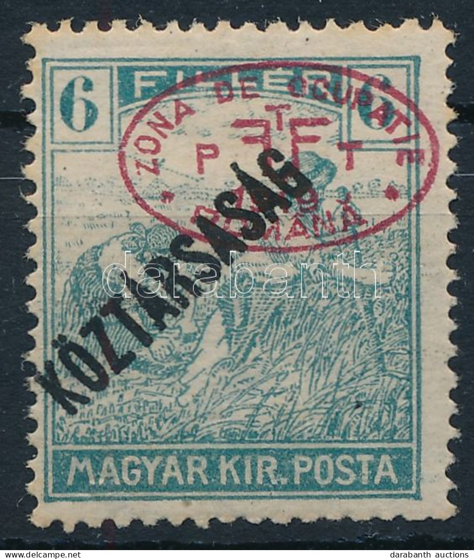 * Debrecen I. 1919 Arató/Köztársaság 6f / Mi 47 With Shifted Overprint. Signed: Bodor - Sonstige & Ohne Zuordnung