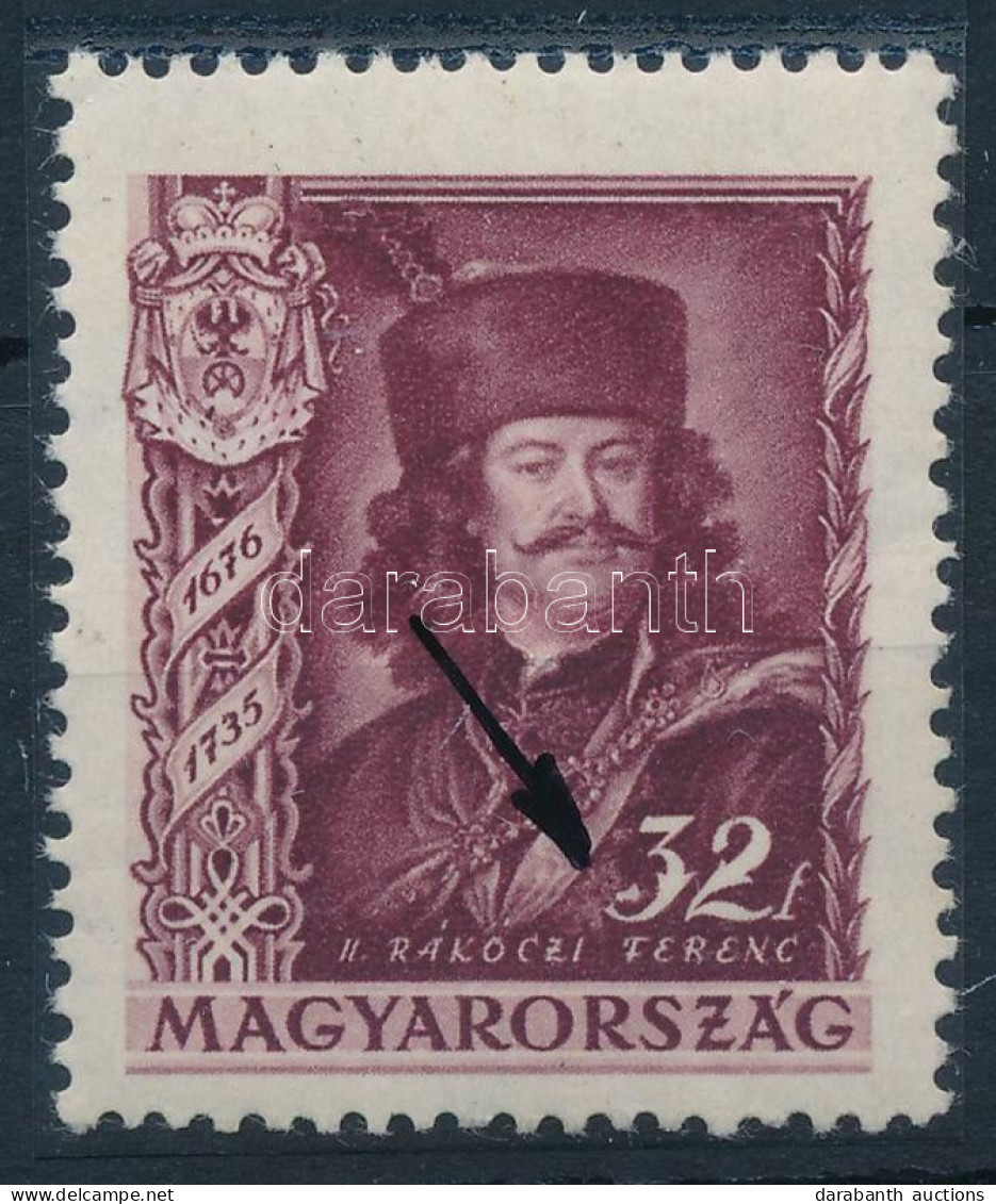 ** 1935 II. Rákóczi Ferenc 32f Lemezhibával / Mi 520 With Plate Variety - Andere & Zonder Classificatie