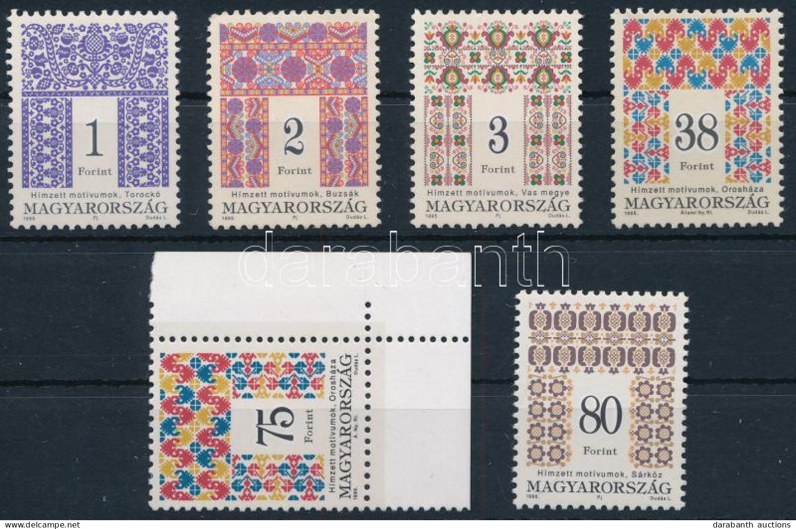 ** 1995-1996 6 Db Magyar Népművészet Bélyeg Matt-fényes / 6 Stamps Matt-glossy - Sonstige & Ohne Zuordnung