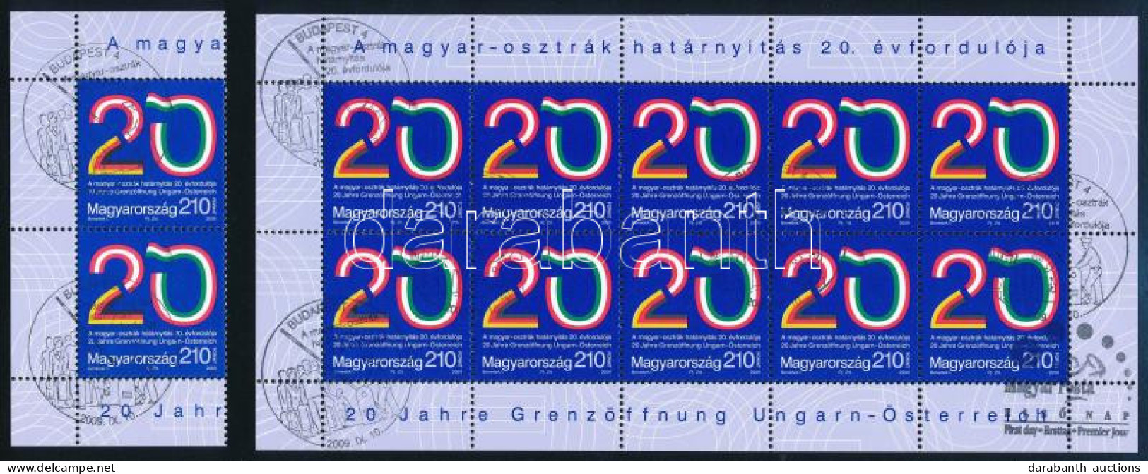 O 2009 A Magyar-osztrák Határnyitás 20. évfordulója Kisív + Pár + Emléklap / Mi 5383 Mini Sheet, Pair And Souvenir Card - Andere & Zonder Classificatie