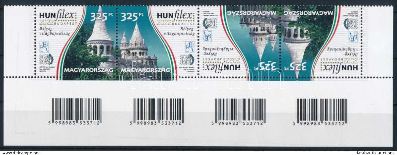 ** 2022 Hunfilex ívsarki Vonalkódos Négyescsík / Mi 6254-6255 Corner Stripe Of 4 With Bar Codes - Sonstige & Ohne Zuordnung