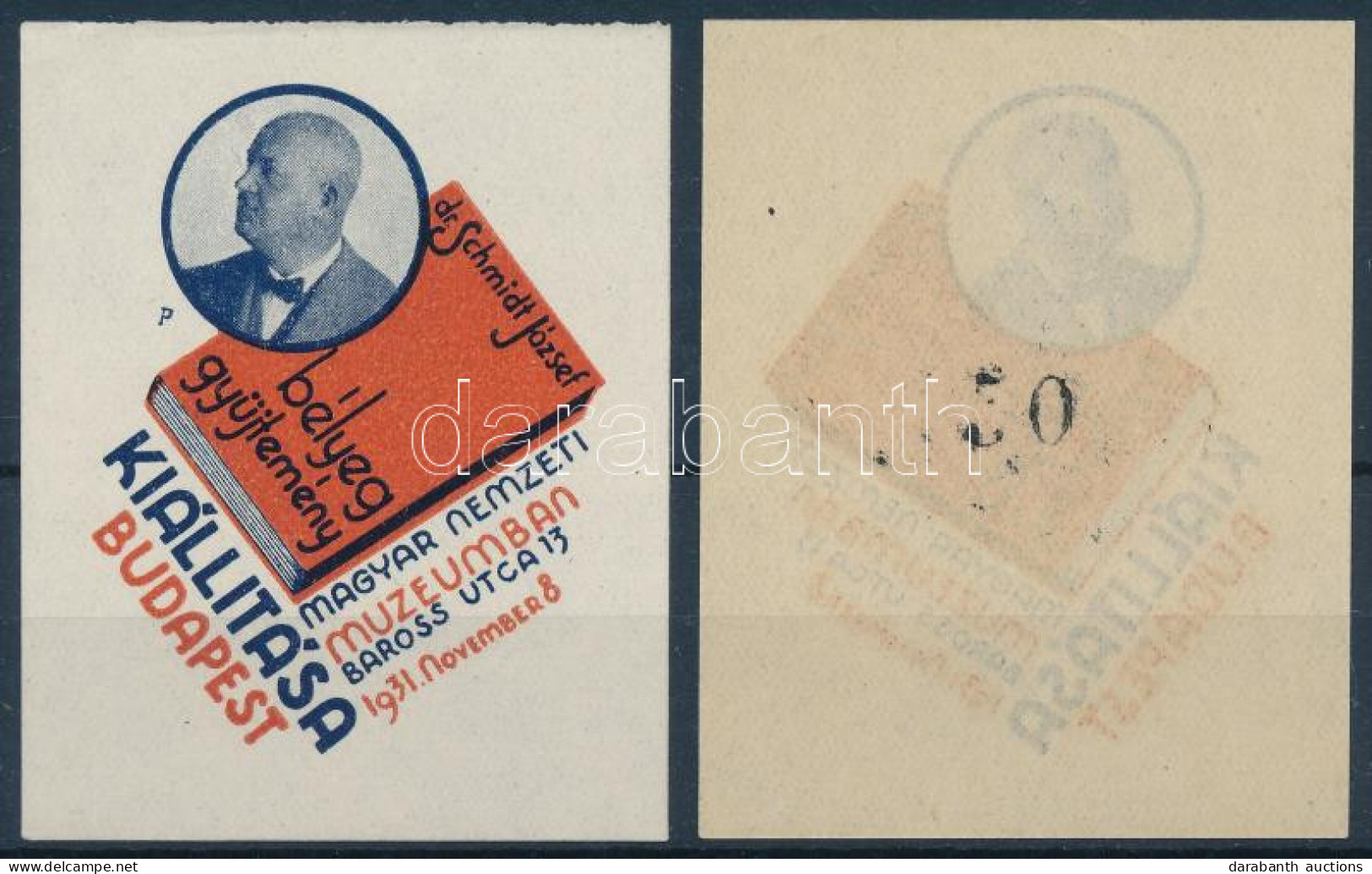 ** 1931/3a+3b Schmidt Bélyeggyűjtemény Emlékív Blokk (12.000) / Souvenir Sheet Block - Sonstige & Ohne Zuordnung