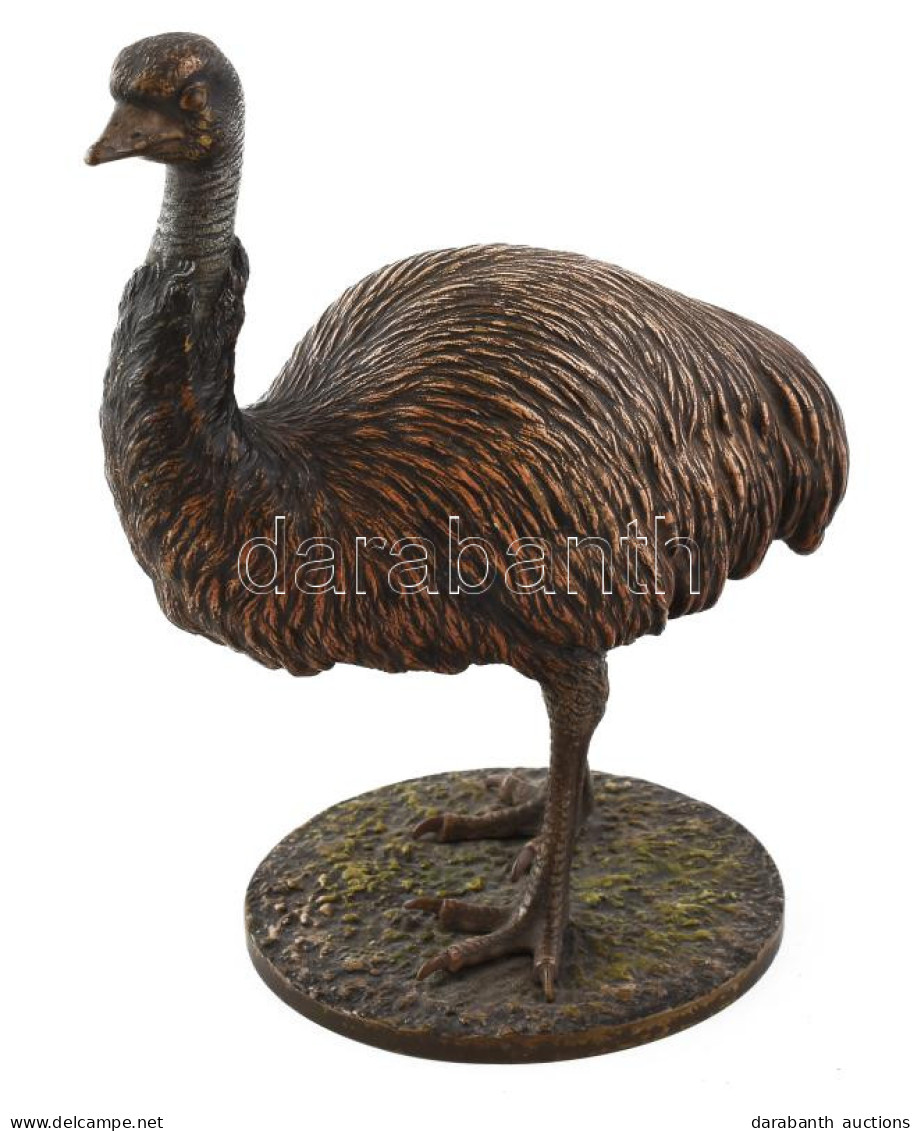 Franz Xaver Bergmann (1861-1936): Emu. Hidegen Festett Bronz, 1900 Körül, Jelzett, M: 15,5 Cm / Wiener Bronze, Franz Xav - Other & Unclassified