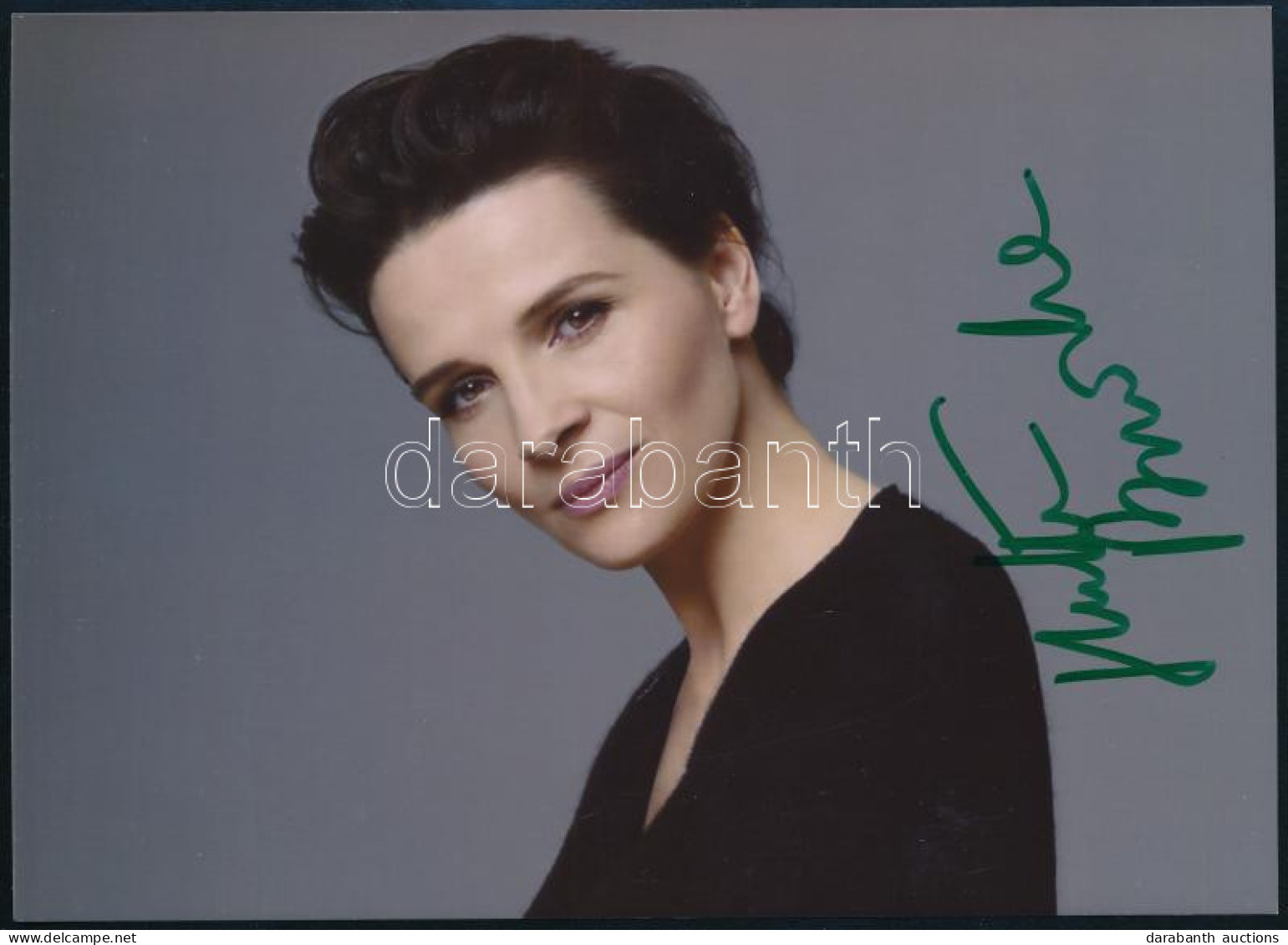 Juliette Binoche (1964-) Színésznő Aláírása Fotón / Autograph Signature - Autres & Non Classés