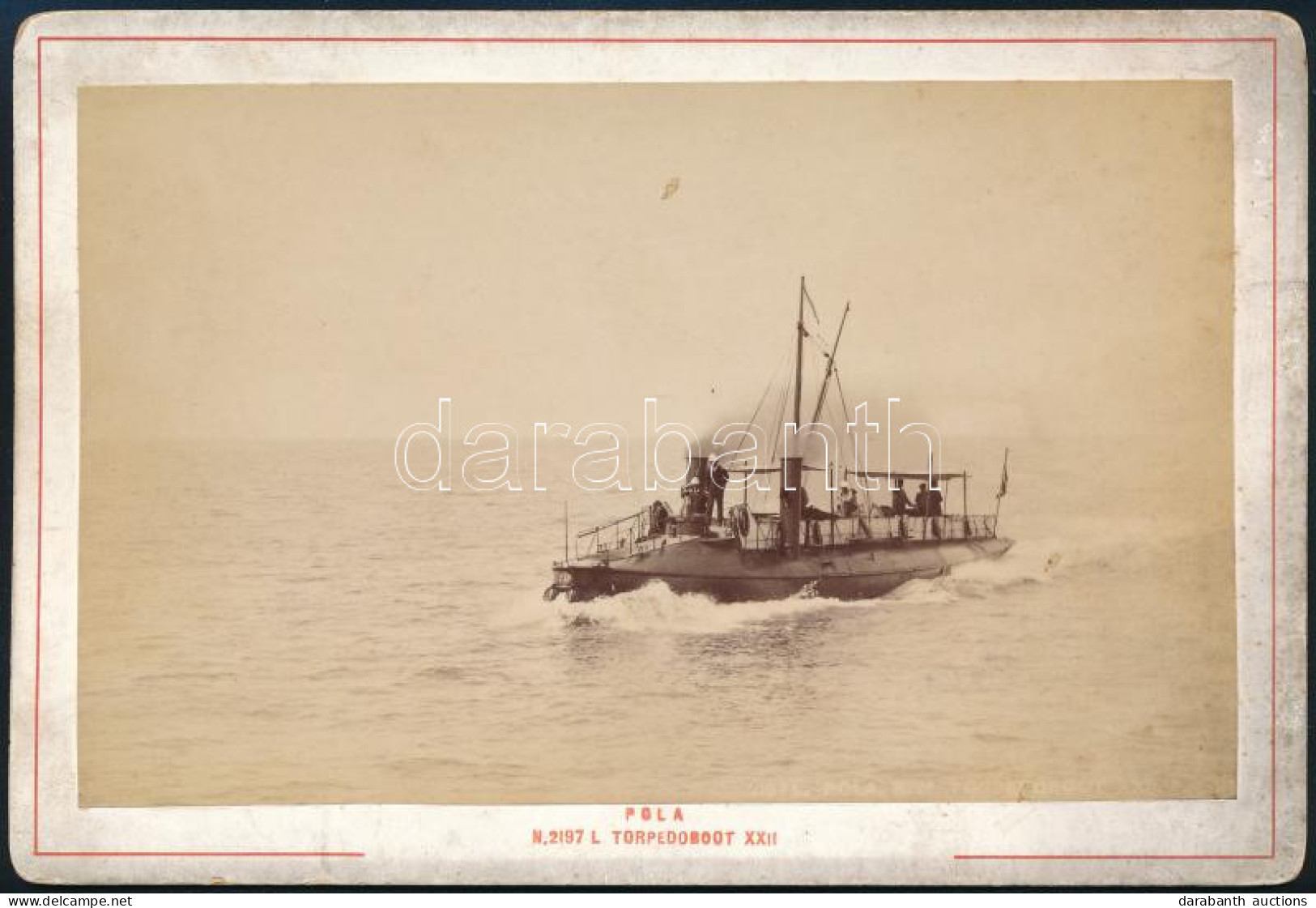 1900 S.M.Tb. XXII Torpedoboot A Tengeren. A Hátoldalán A Hadihajó Kapitánya Bogumil Nowotny (1892-1960) Autográf Felirat - Sonstige & Ohne Zuordnung