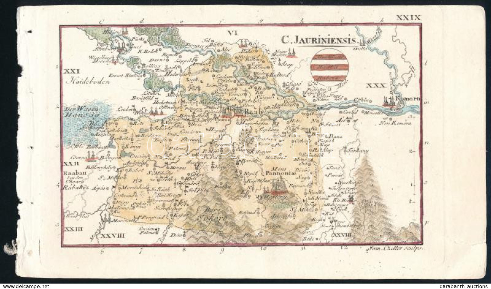 1804 Czetter Sámuel (1765-1829 K.): Győr Vármegye Térképe. C[omitatus] Jauriensis In: [Korabinszky János Mátyás]: Korabi - Sonstige & Ohne Zuordnung