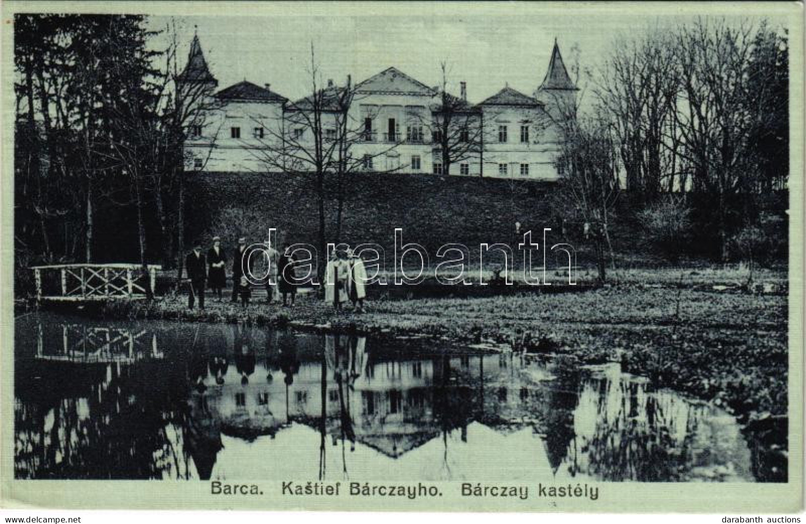 T2/T3 1938 Bárca, Barca (Kassa, Kosice); Kastiel Bárczayho / Bárczay Kastély. A. Gujdán Kiadása / Castle + "1938 Kassa V - Zonder Classificatie