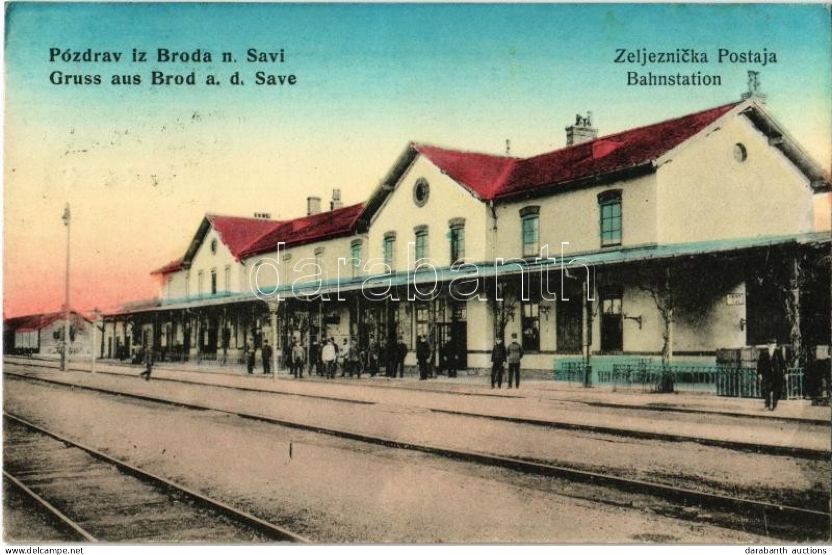 T2 1916 Bród, Nagyrév, Slavonski Brod, Brod Na Savi; Vasútállomás / Zeljeznicka Postaja / Bahnstation / Railway Station - Non Classés