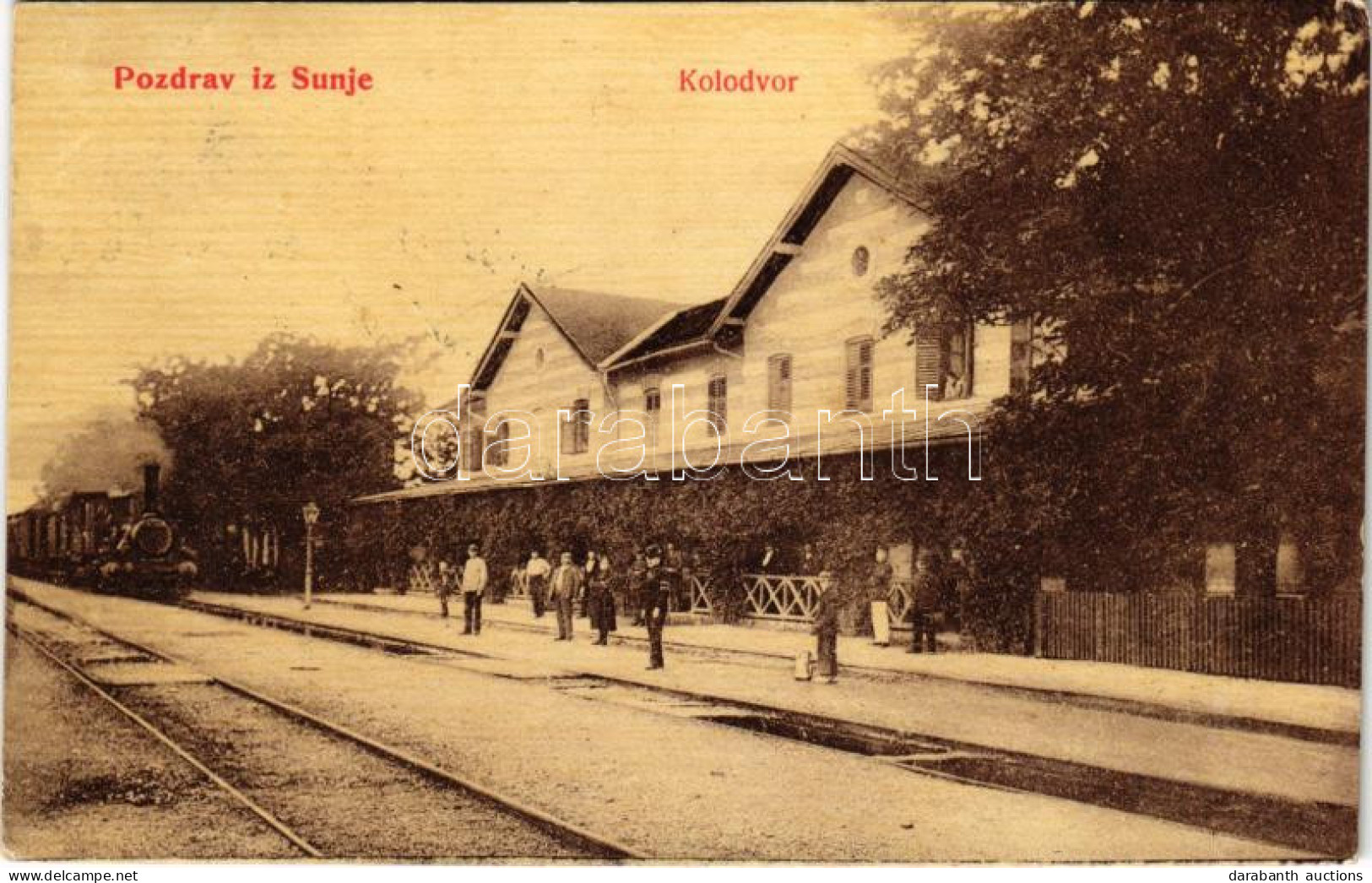 T2/T3 1907 Sunja, Kolodvor / Vasútállomás, Vonat, Gőzmozdony / Railway Station, Locomotive, Train (fl) - Ohne Zuordnung