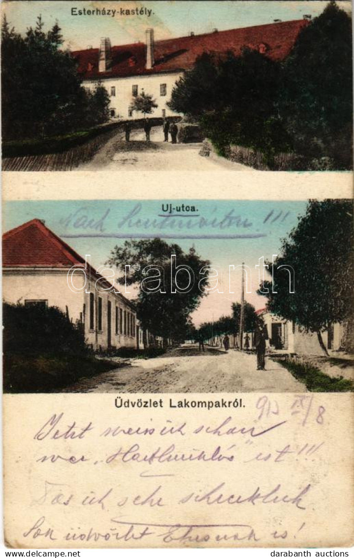 T2/T3 1913 Lakompak, Lackenbach; Esterházy Kastély, Új Utca / Castle, Street / Schloss, Strasse (EK) - Non Classés