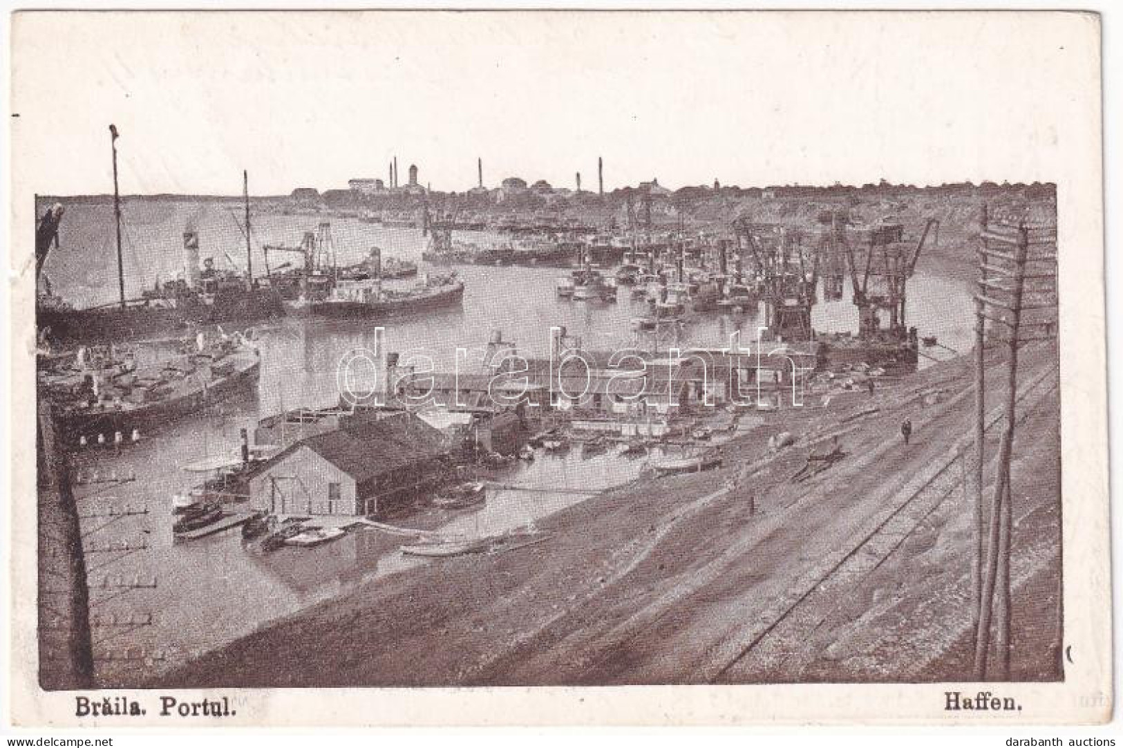 T3 1917 Braila, Portul / Haffen / Port, Ships (kis Szakadás / Small Tear) - Unclassified