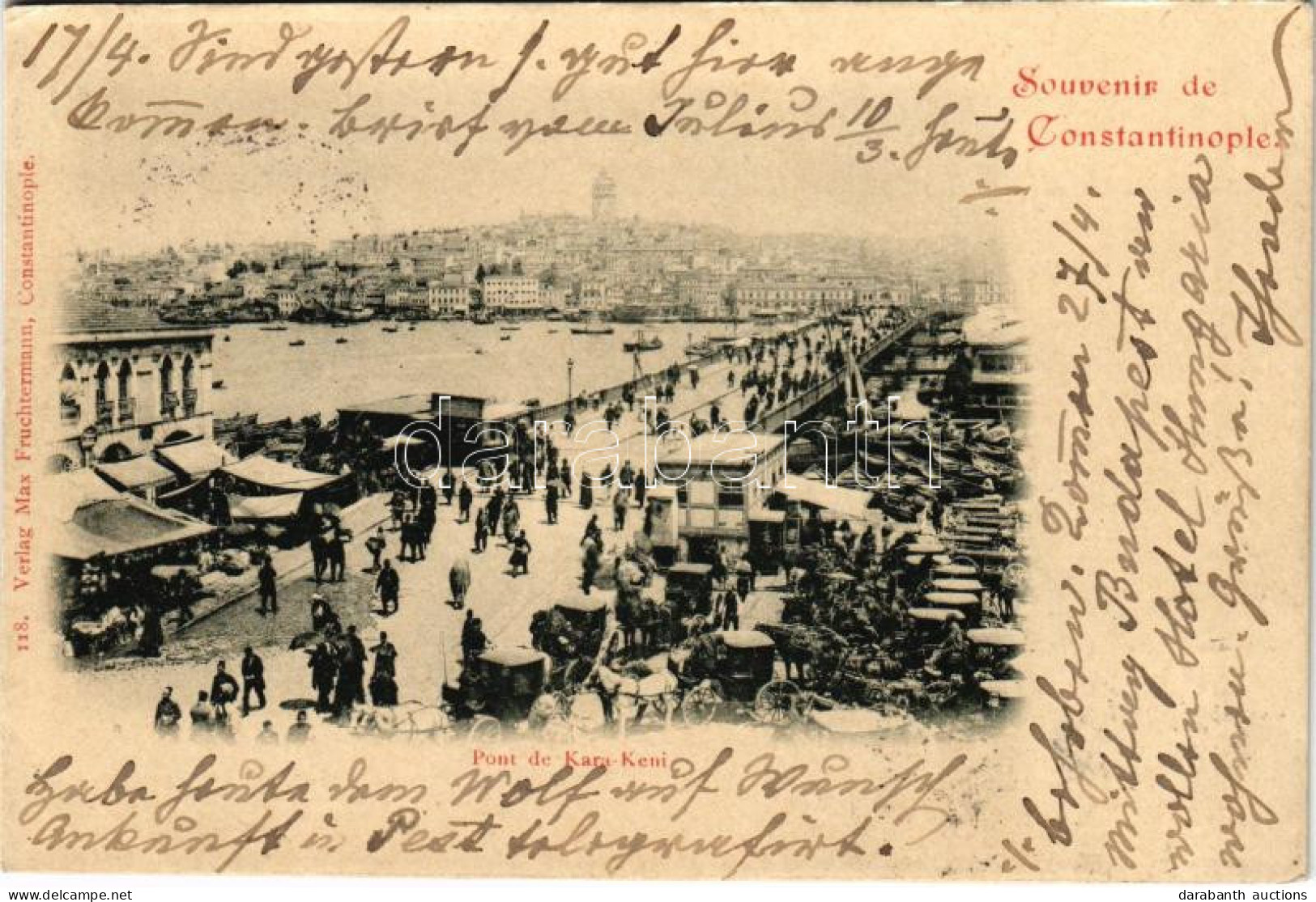 T2/T3 1899 (Vorläufer) Constantinople, Istanbul; Pont De Kara-Keni / Galata Bridge - Sin Clasificación