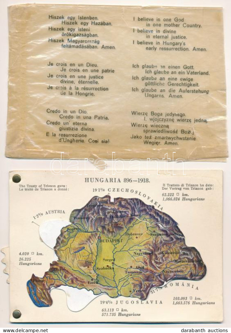 ** T1/T2 Hungaria 896-1918 - Mechanikus Térképes Irredenta Lap Az Elszakított Területekkel - Tokban / Map Of Hungary, Ir - Ohne Zuordnung