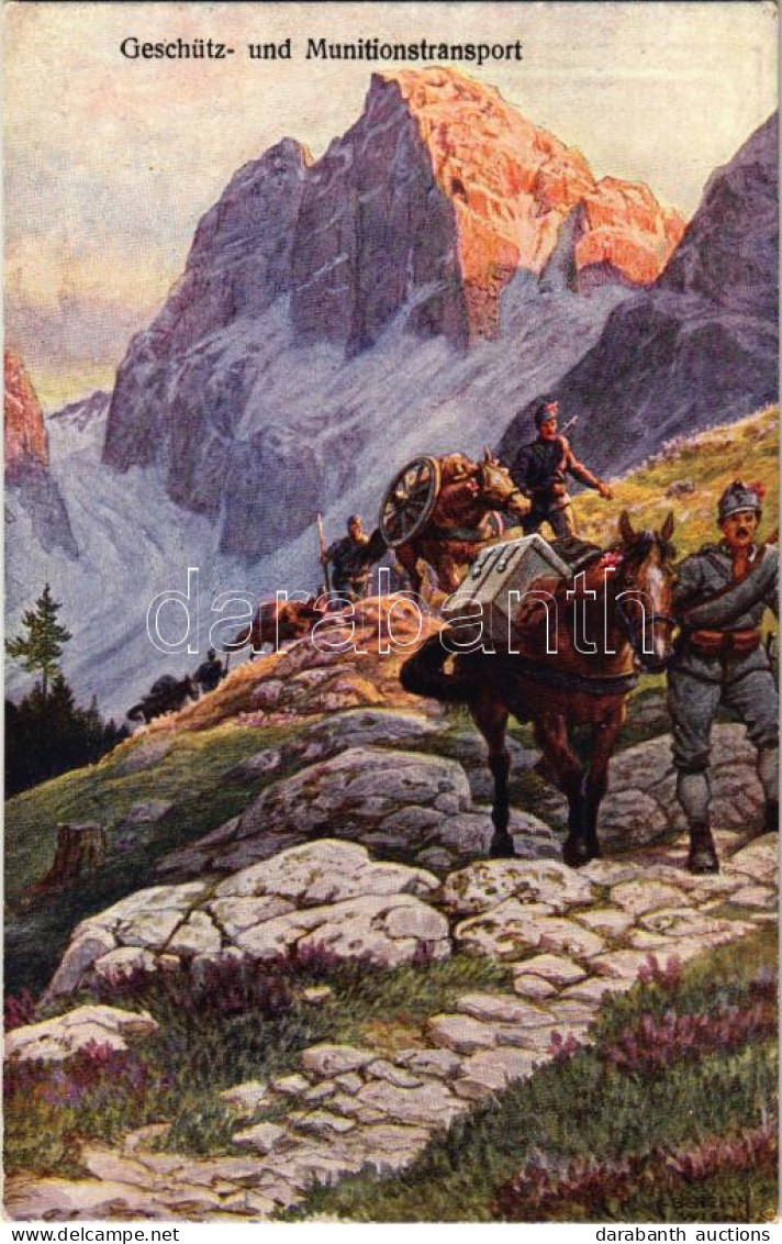 ** T2 Geschütz- Und Munitionstransport / WWI Austro-Hungarian K.u.K. Military Art Postcard. Offizielle Karte Für Rotes K - Ohne Zuordnung