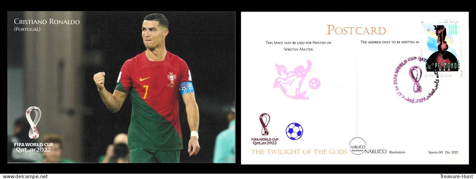 RARE Collector's Edition Picture POSTCARD, 2022 FIFA World Cup Soccer Football In Qatar, Portugal Player Ronaldo - 2022 – Qatar