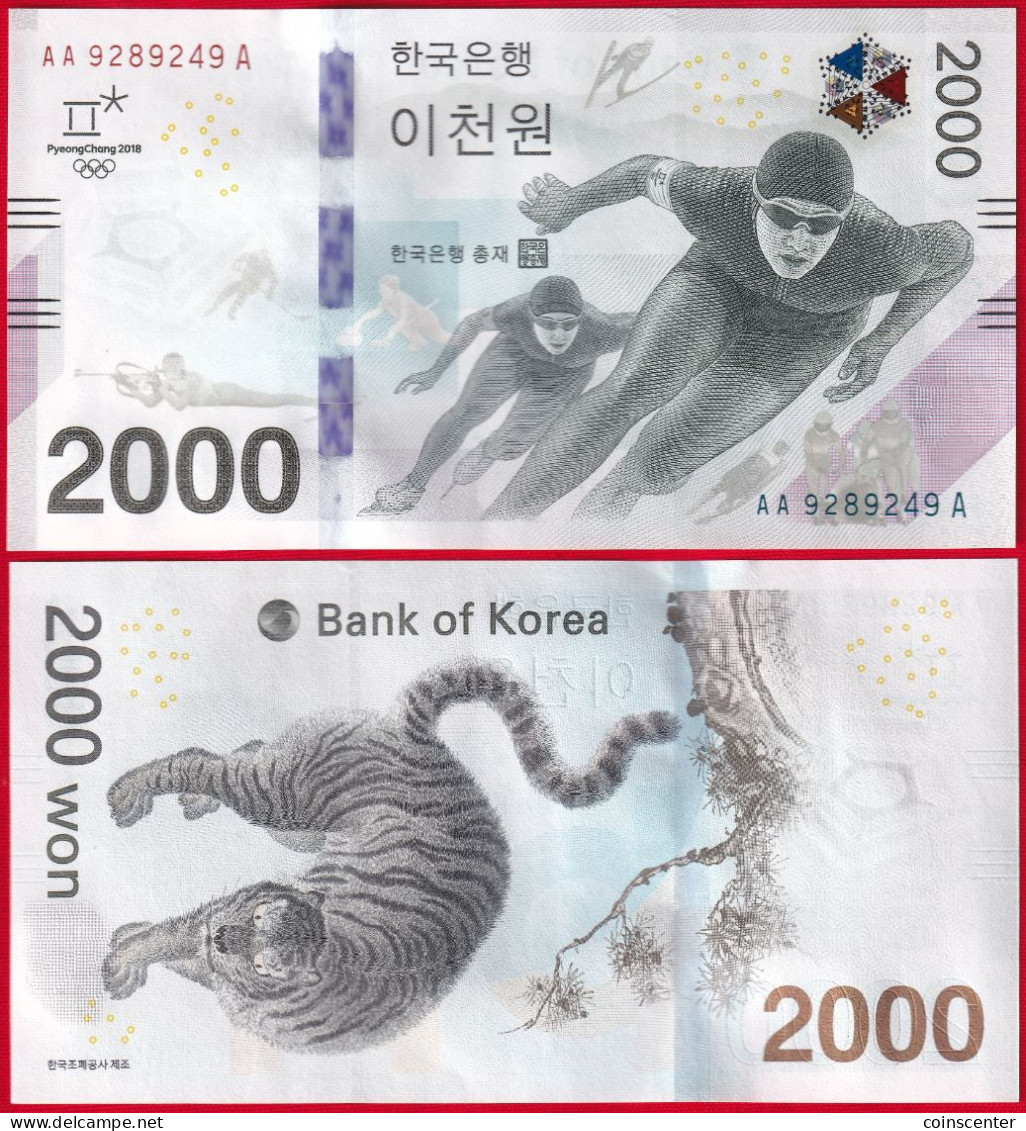 South Korea 2000 Won 2018 P-58 "Winter Olympic, Pyeong Chang" UNC - Corée Du Sud