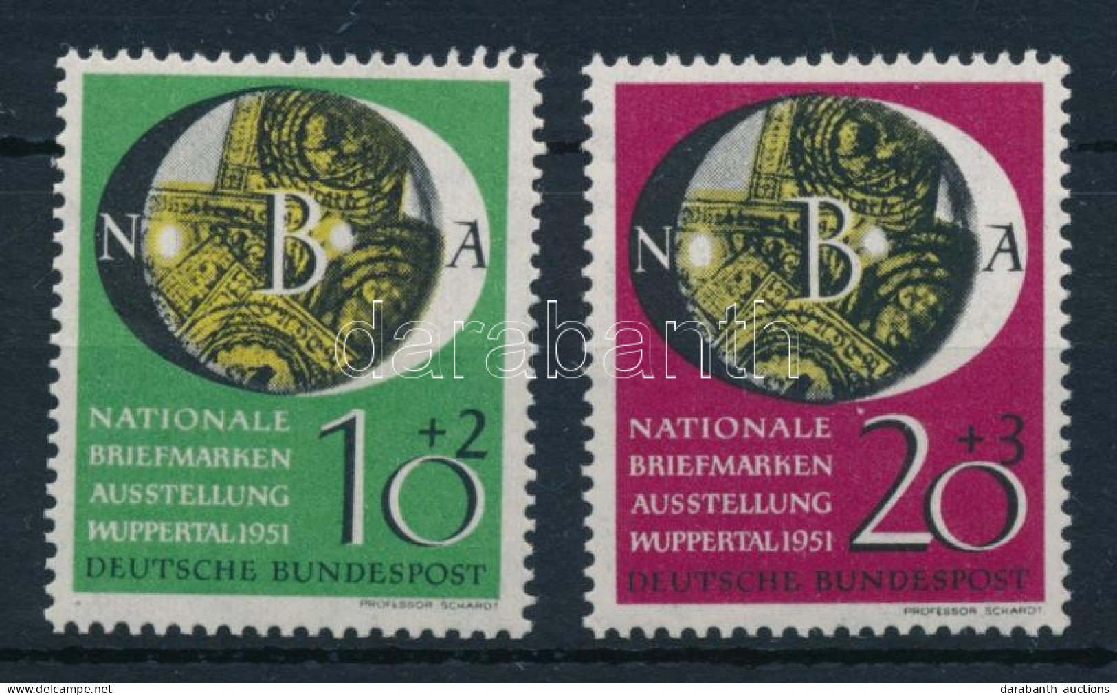 ** NSZK 1951 Bélyegkiállítás Sor Mi 141-142 (Mi EUR 90.-) - Sonstige & Ohne Zuordnung