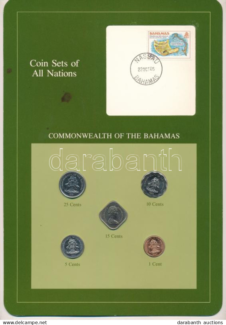 Bahamák 1969-1985. 1c-25c (5xklf), "Coin Sets Of All Nations" Forgalmi Szett Felbélyegzett Kartonlapon T:UNC A Kartonlap - Sin Clasificación