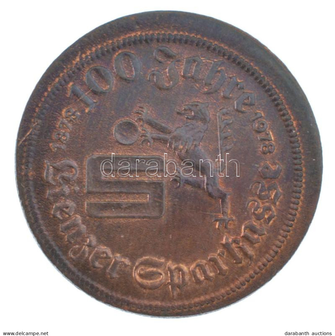 Ausztria 1978. "100 éves A Linzi Takarékpénztár" Kétoldalas, Bronz Emlékzseton (22mm) T:AU Patina Austria 1978. "100 Jah - Zonder Classificatie