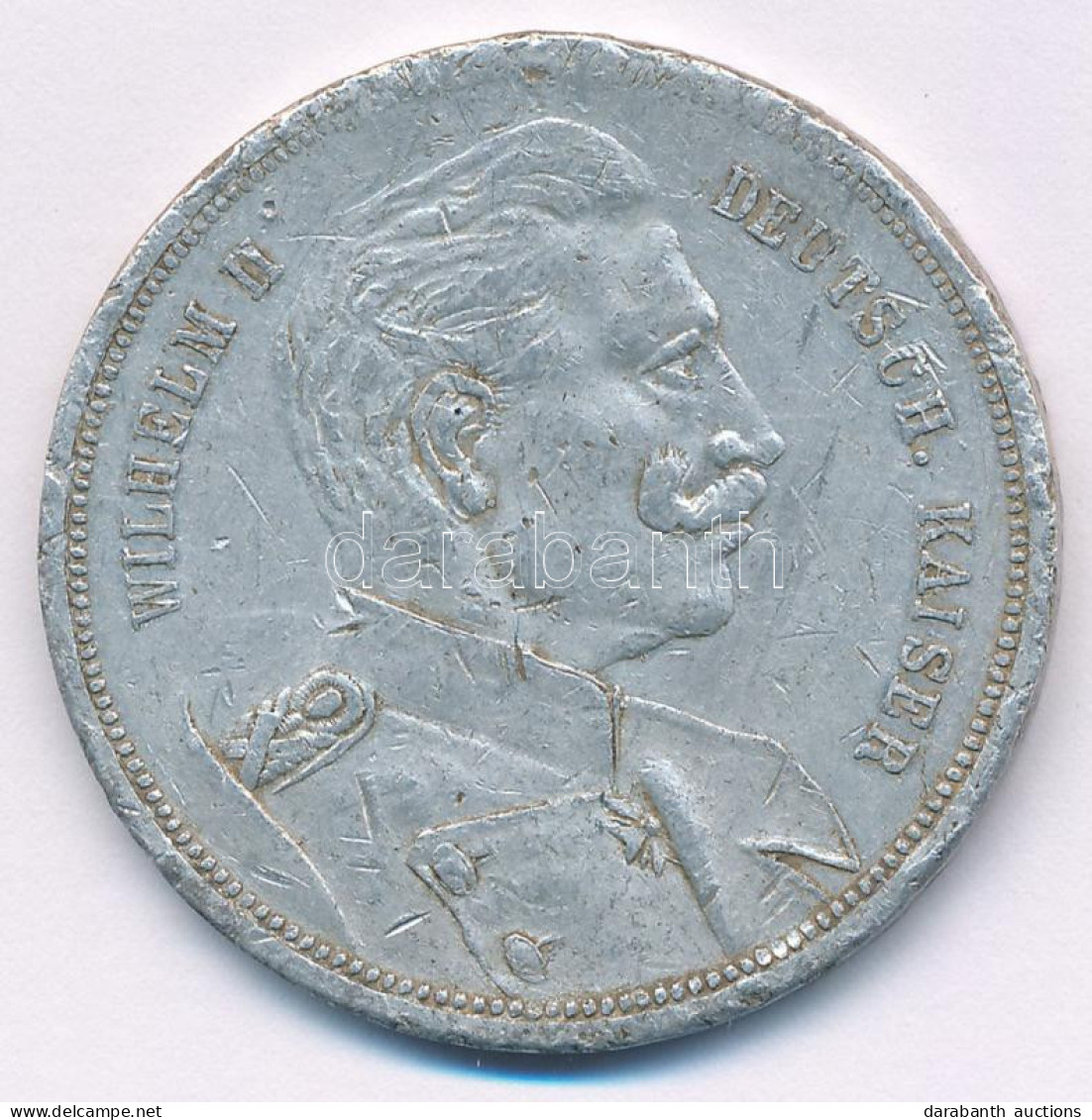 Német Birodalom 1888. "II. Vilmos / III. Frigyes" Al Emlékérem (39mm) T:F Ph. German Empire 1888. "Wilhelm II / Friedric - Unclassified