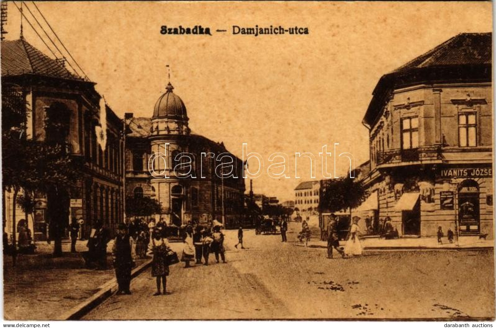 * T2/T3 Szabadka, Subotica; Damjanich Utca, Ivanits József üzlete, Távbeszélő. Vasúti Levelezőlapárusítás 2943. / Street - Sin Clasificación