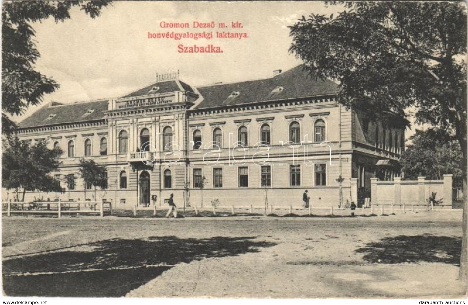 T2/T3 1910 Szabadka, Subotica; Gromon Dezső M. Kir. Honvéd Gyalogsági Laktanya. Krécsi A. Nándor Kiadása / K.u.K. Milita - Sin Clasificación